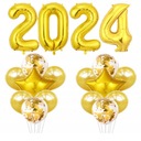 Zlaté balónové nápisové čísla 2024 na silvestrovskú silvestrovskú výzdobu