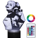 Nočná lampa s 3D led gravírovaním menom Harley Quinn