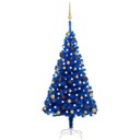 Umelý vianočný stromček s LED a čačky modrý 150 cm