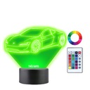 3D LED nočná lampa Auto Tesla Car Darček