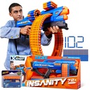 X-SHOT INSANITY MAD MEGA BARREL RIFLE GUN + NERF ŠÍPKY