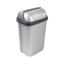 smetný kôš s otočným vekom, svetlostrieborný, 25L