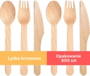 Sada drevenej vidličky, noža, lyžice a soli