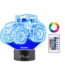 3D Led Tractor Night Lamp Diaľkové ovládanie gravírovanie názvu
