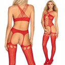 OBSESSIVE G313 Bodystocking Open Crotch Red S/M/L