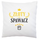 Zlatý zvárač pre zvárača Biely vankúšik