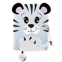 Diár s visiacim zámkom 3D St. Majewski Snow Tiger chlpatý A5 96 listov