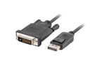 DisplayPort - DVI-D(24+1) M/M kábel 3m čierny Lanberg