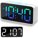 ELEKTRONICKÉ HODINY, DIGITAL LED, RGB FARBA, ALARM