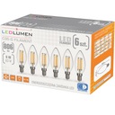 Sada 6x LED žiarovka SVIEČKA E14 6W=60W Filament