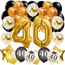 SADA BALÓNOV na 40. narodeniny ZLATÉ konfety 100 cm