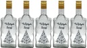 5x VIANOČNÁ FĽAŠA WAVE 500 ml S POTLAČOU NA LIKÉR LIKÉR VÍNO ŠŤAVU