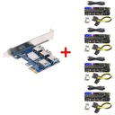 PCI-E USB Riser SPLITTER + 4x RISER 010s adaptér