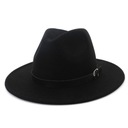 ČIERNY KLOBÚK CLASSIC ELEGANTNÝ CLASSIC JESEŇ ZIMNÝ TEPLÝ POPRUH