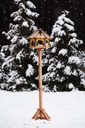 Krmítko pre vtáky s drevenou hniezdnou búdkou do záhrady KL40 s PL stojanom