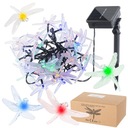 Solárne záhradné lampy, vážky, 6,5 m, 30 LED, viacfarebné