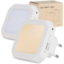 2KS LED NOČNÁ LAMPA SO SNÍMAČOM SÚMRAK A NASTAVENÍM JASU PRE ZÁSUVKU