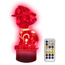 3D LED lampa PATROL MARSHALL mix farba + REMOTE