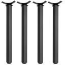 4x NÁBYTKOVÁ NOHA K STÔLU V=710mm, ČIERNA Štvorcová