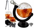 Whisky Decanter Globe Súprava 2 pohárov Podložky pod poháre Kliešte kocky 850 ml