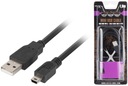 Natec miniUSB kábel do USB 2.0 1,8m čierny