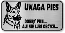 Pozor pes znak - nemecký ovčiak vtipný