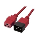 Lindy 30124 IEC C19 - IEC C20 napájací predlžovací kábel, červený - 2m