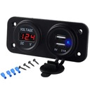 NABÍJACIA ZÁSUVKA 2x USB 2.1A 1A + VOLTMETER