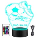 LED stolová nočná lampa FUTBAL FUTBAL KORKU 3D R14 + GRAVÍROVANIE MENA