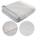 Deka 150x200 bavlnená a akrylová prikrývka Strapce Check Grey