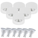 6x Biele LED halogénové svietidlo + 6x GU10 stud
