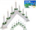 ADVENTNÝ svietnik na SVIEČKU, PLAMEŇ, 7 LED LAMPI, DEKORÁCIA, TEPLÉ BIELE SVETLO