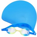 Plavecká čiapka + modré plavecké okuliare pre deti