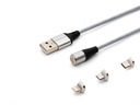 USB magnetický kábel - USB typ C, Micro i,