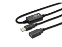 USB A/USB A M/Ż opakovač čierny 10m
