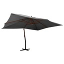 Závesný dáždnik s drevenou tyčou, 400x300 cm,