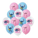 Sada latexových balónov 12 x 12 palcov Lilo a STITCH Angel k 12 narodeninám