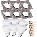 SET 6x LED 5W halogénových SATÉNOVÝCH Štvorcových svietidiel