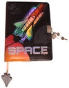 Holografický diár A5 96k s visiacim zámkom, uzamykateľný 3D SPACE BAMBINO ROCKET