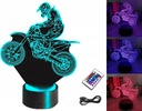 MOTOROVÁ 3D LED NOČNÁ LAMPA, RGB FARBY + DIAĽKOVÉ OVLÁDANIE