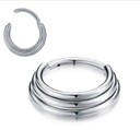 Segmentový kliker piercing do nosa, ozdobný Concave krúžok 10mm