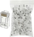 RJ45 8p8c kat.6E počítačová zástrčka, priama, 100 ks