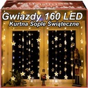 160 LED SVETELNÉ ZÁCLONY LED HVIEZDY / GULE Vianočné osvetlenie Girlanda
