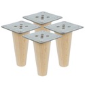 4x drevená noha 10 cm bukový kužeľ montážne dosky