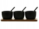 Porcelánová súprava bambusového taniera + 3 čierne misky