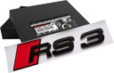 Čierny emblém logo nápis AUDI RS3 QUALITY OEM*|AS