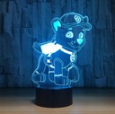 3D LED lampa PAW PATROL ROCKY mix farba + REMOTE