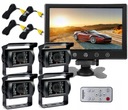 4x REVERZNÝ KAMEROVÝ MONITOR 9 PALOVÝ STUPŇOVÝ QUAD IR