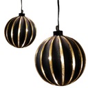 Sklenená ozdoba na vianočný stromček osvetlená 15 LED, 15 cm