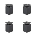 Nábytkové štvorcové nohy V-6 cm čierne 4x
